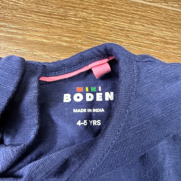 Mini Boden Girls Unicorn Appliqué Dress, Navy, Long Sleeve, Size 4-5 100% Cotton - Picture 4 of 12